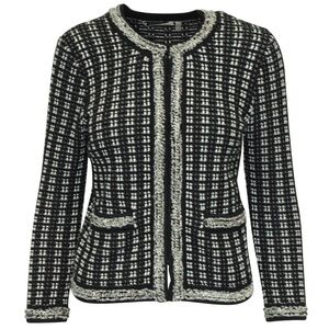 NWOT Alice + Olivia Embellished Black white knit jacket